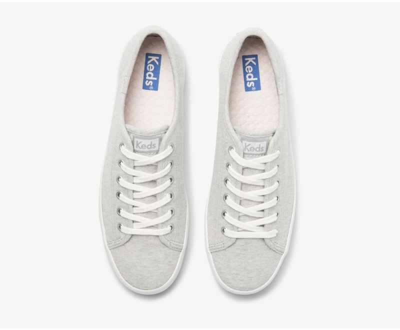 Keds Kickstart Stripey Jersey Grey | 1647-WXEVN