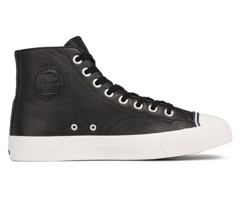 Keds Royal Hi Leather Black | 6421-VUQHY