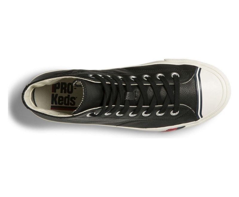 Keds Royal Hi Leather Black | 6421-VUQHY