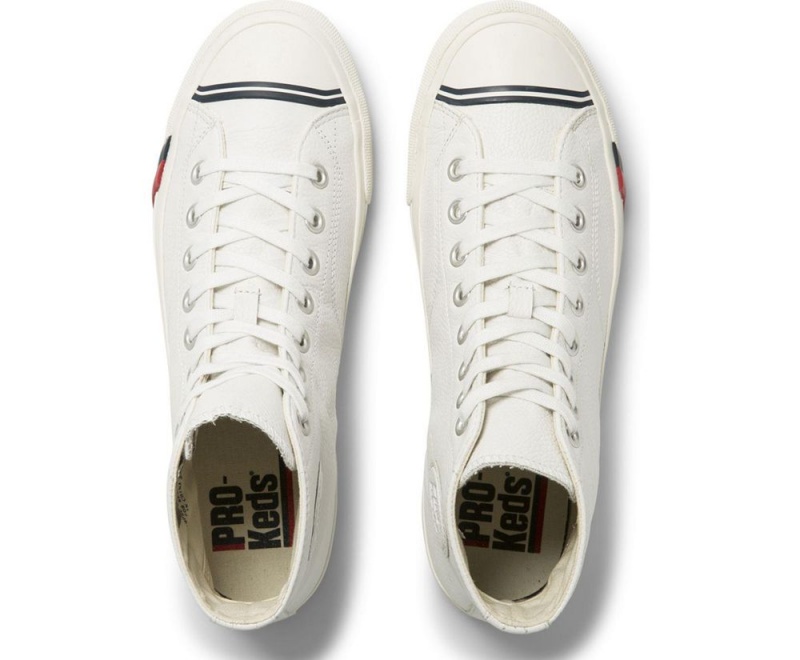 Keds Royal Hi Leather White | 6584-ZPAMY