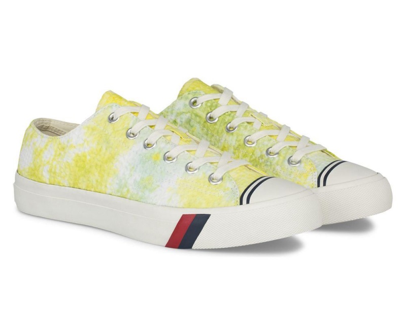 Keds Royal Lo Tie Dye Seersucker Yellow | 2487-LZUWP