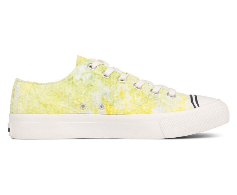 Keds Royal Lo Tie Dye Seersucker Yellow | 2487-LZUWP