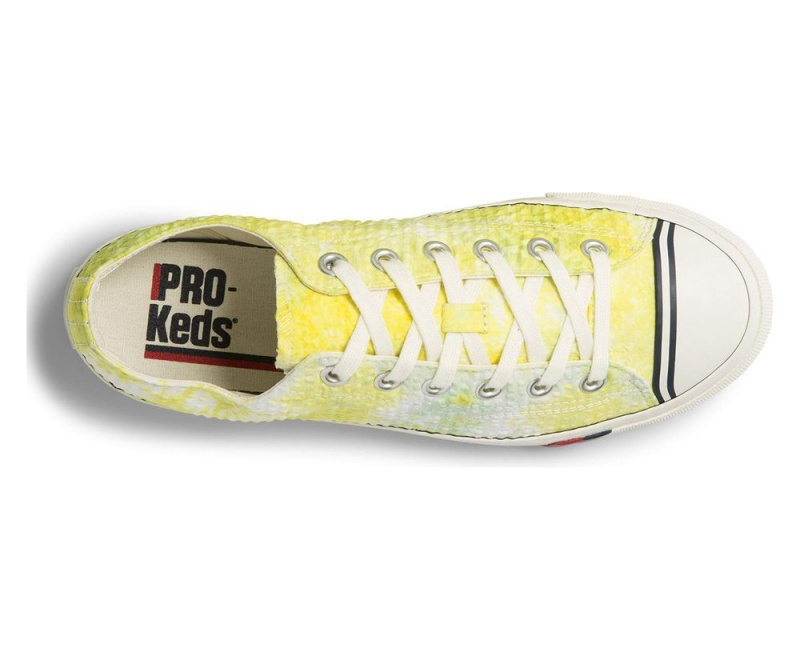 Keds Royal Lo Tie Dye Seersucker Yellow | 2487-LZUWP