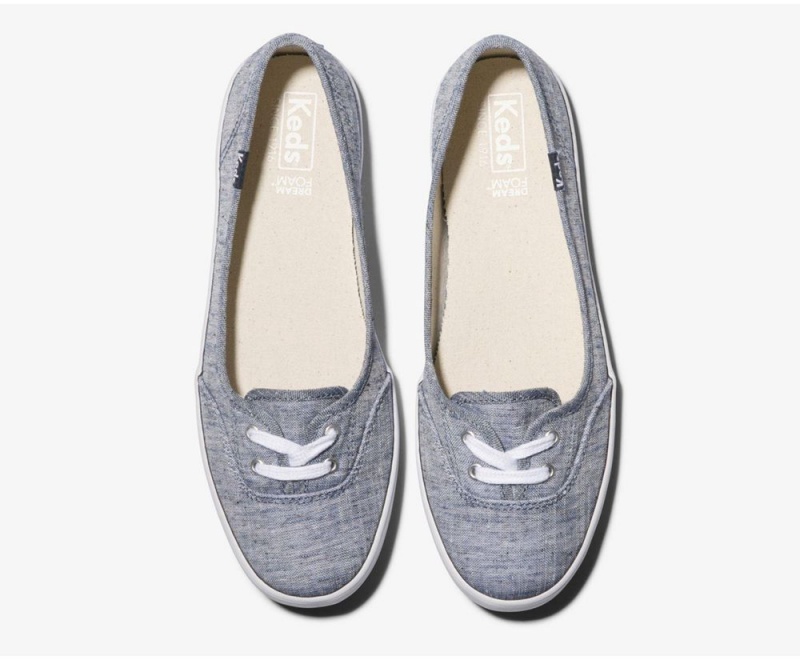 Keds Teacup Chambray Blue | 1702-NUVQF