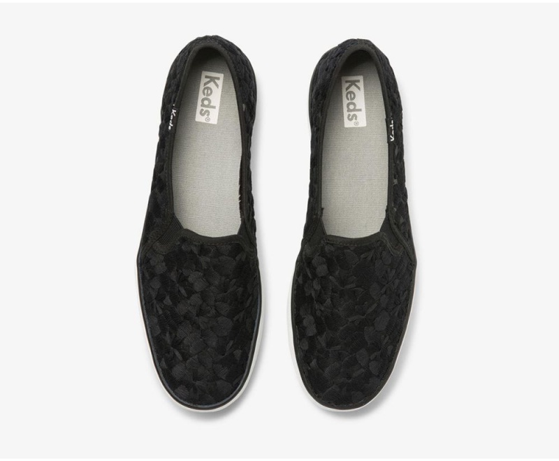 Keds Triple Decker Floral Embroidery Black | 4780-RYETX