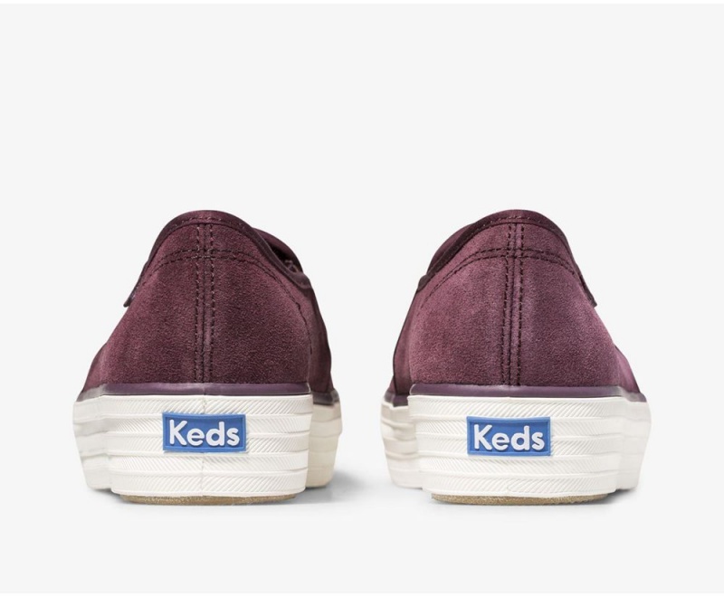 Keds Triple Decker Suede Burgundy Burgundy | 1309-YCLOJ