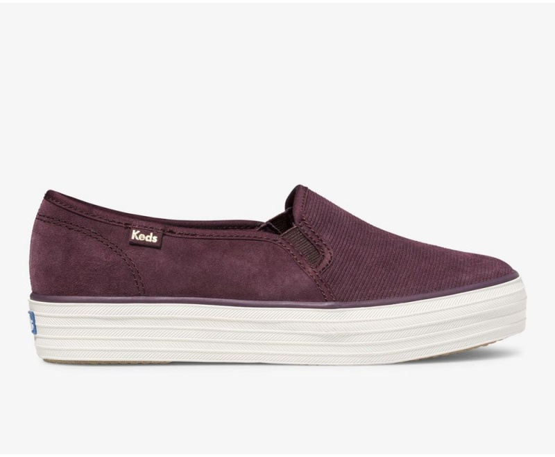 Keds Triple Decker Suede Burgundy Burgundy | 1309-YCLOJ