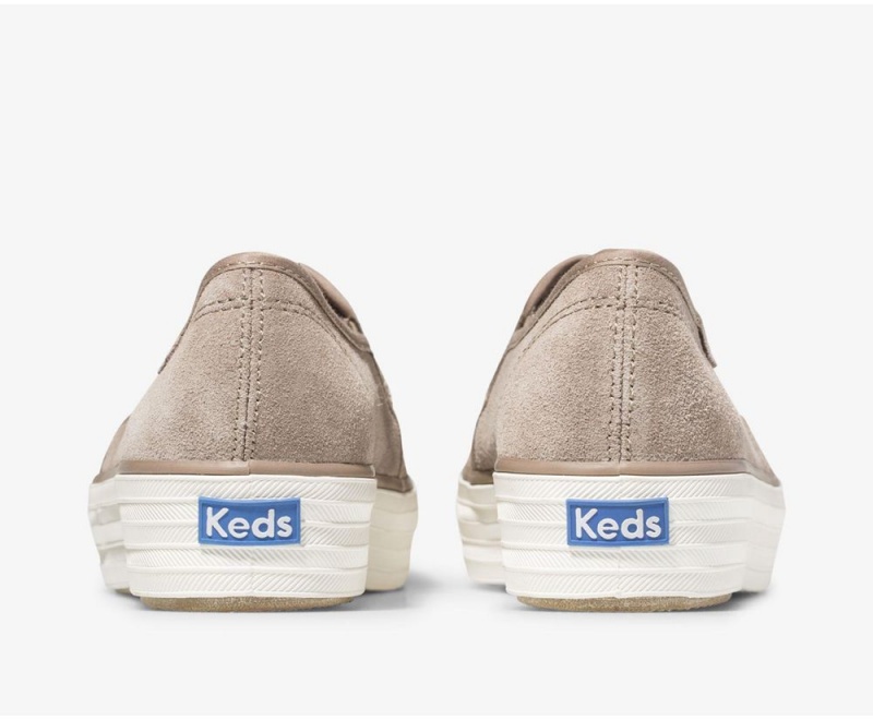 Keds Triple Decker Suede Grey | 1507-UQXPO