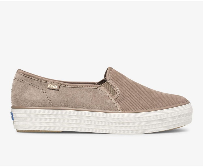 Keds Triple Decker Suede Grey | 1507-UQXPO