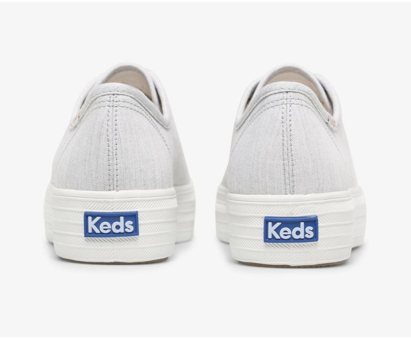 Keds Triple Kick Chambray Grey | 2945-TZOFS