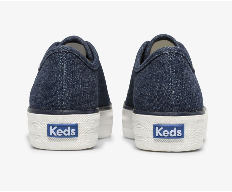 Keds Triple Kick Eco Denim Blue | 9438-JHFWE