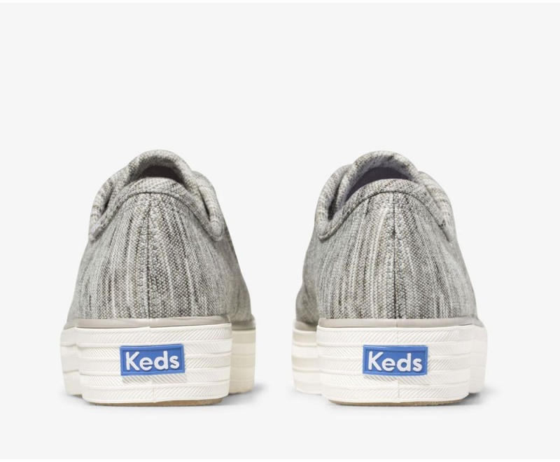 Keds Triple Kick Heathered Stripe Knit Grey | 4218-ITXFA