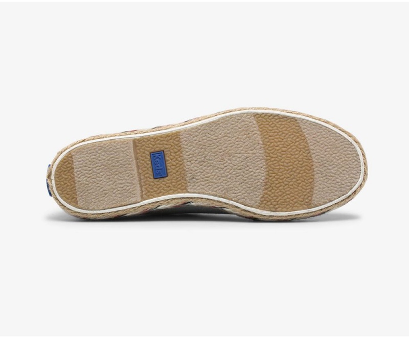 Keds Triple Kick Jute Chambray Blue | 8514-FZHQT