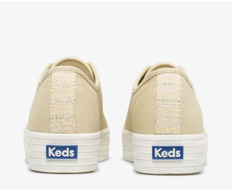 Keds Triple Kick Metallic Canvas Gold | 3690-JUQRZ