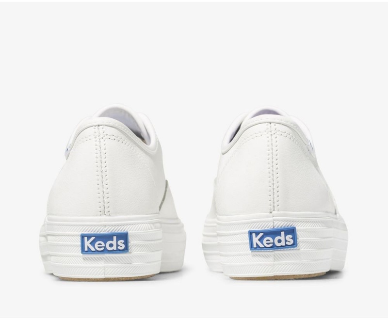 Keds Triple Leather White | 6798-RXNJU