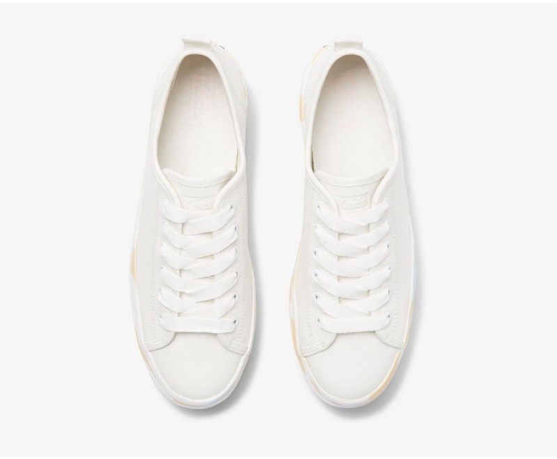 Keds Triple Up Leather Leather Marble White | 0728-KFGSU