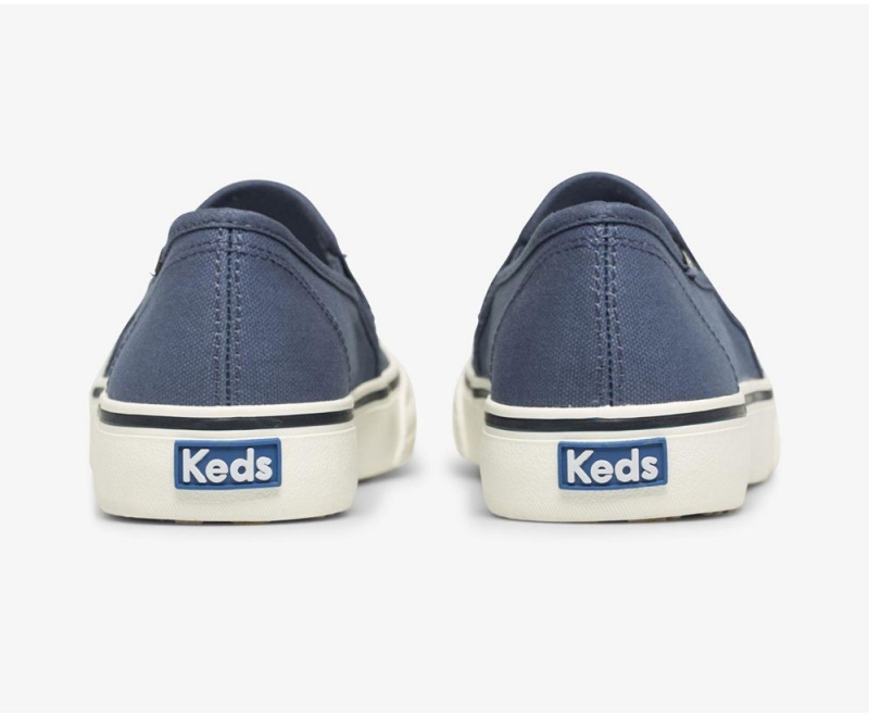 Keds Washable Double Decker Canvas Vintage Blue | 8923-ALEUM