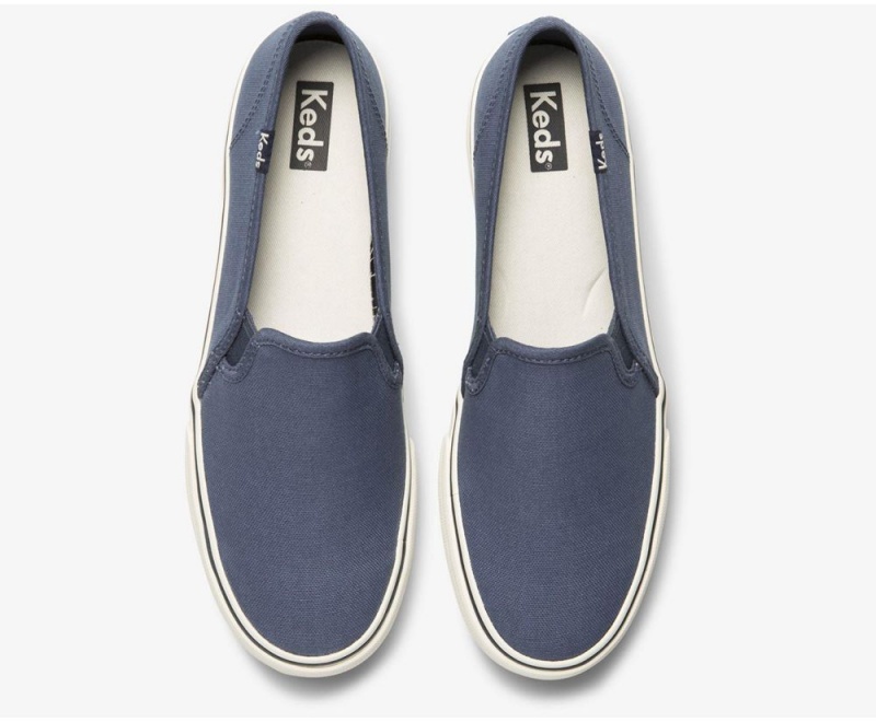 Keds Washable Double Decker Canvas Vintage Blue | 8923-ALEUM