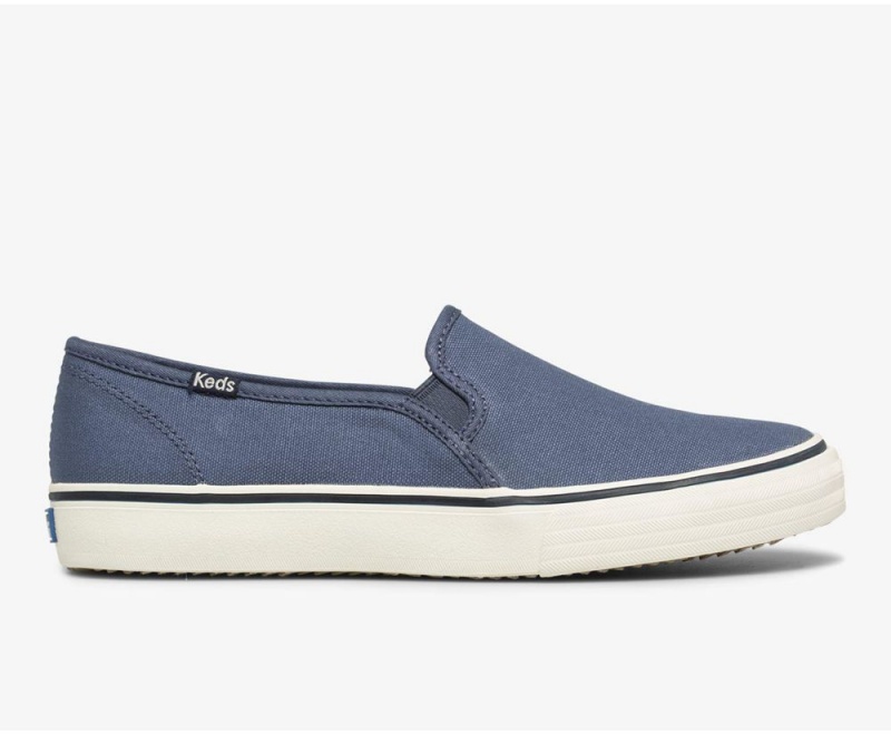 Keds Washable Double Decker Canvas Vintage Blue | 8923-ALEUM