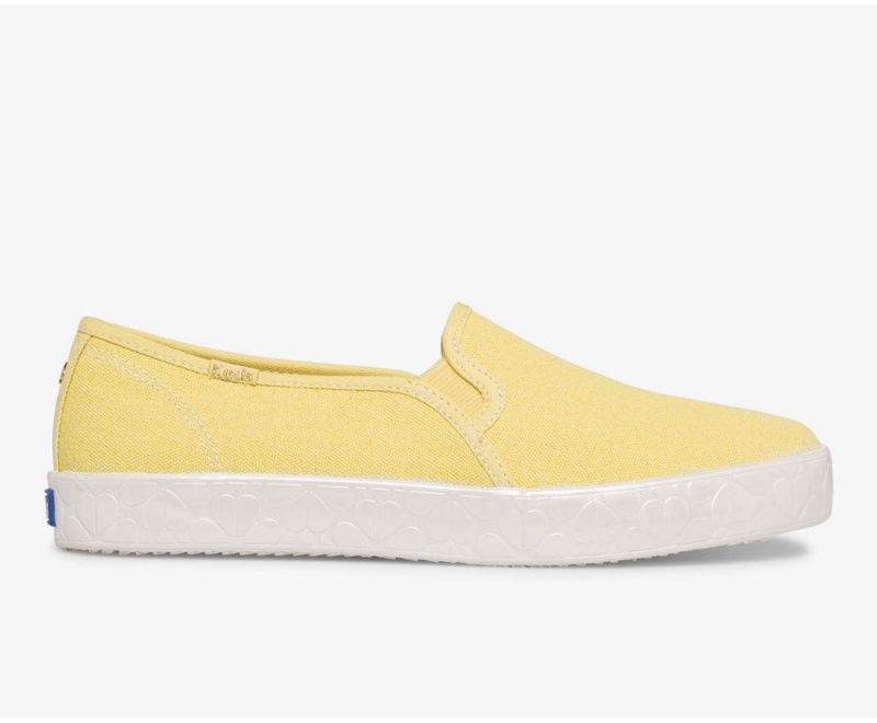 Keds x Kate Spade New York Double Decker Logo Foxing Canvas Yellow | 7098-YZEIN