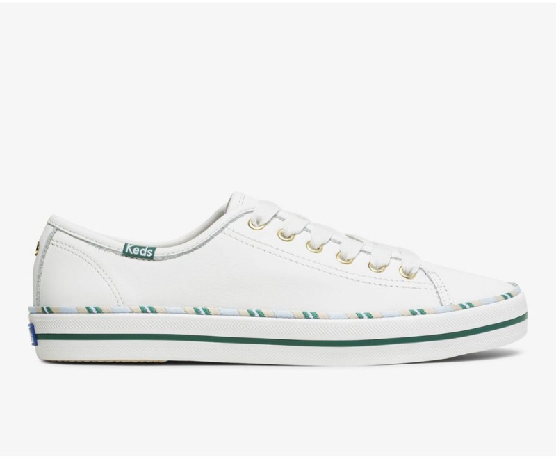 Keds x Kate Spade New York Kickstart Leather Sport White | 8074-KVNYD