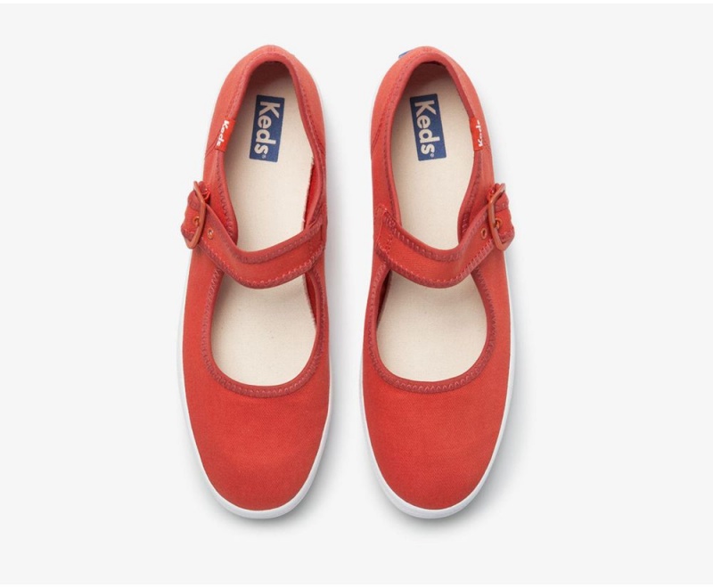 Keds x Organic Cotton Champion Mary Jane Red | 4039-VQBSK