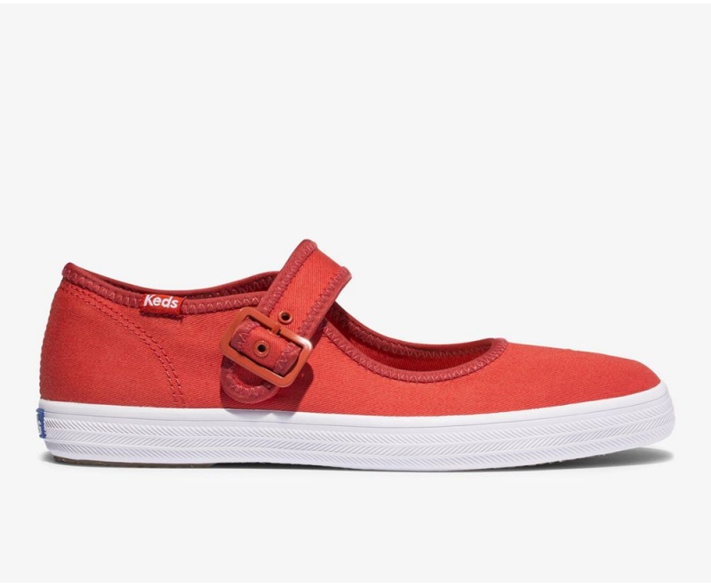 Keds x Organic Cotton Champion Mary Jane Red | 4039-VQBSK