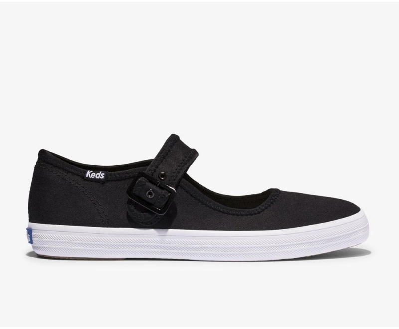 Keds x Organic Cotton Champion Mary Jane Black | 9351-LOEVC