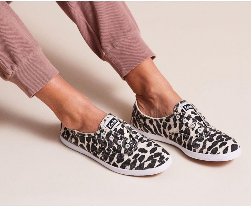 Keds x Organic Cotton Chillax Washable Leopard White / Black | 8463-CGDKM