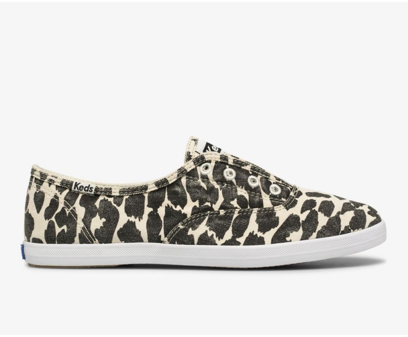 Keds x Organic Cotton Chillax Washable Leopard White / Black | 8463-CGDKM