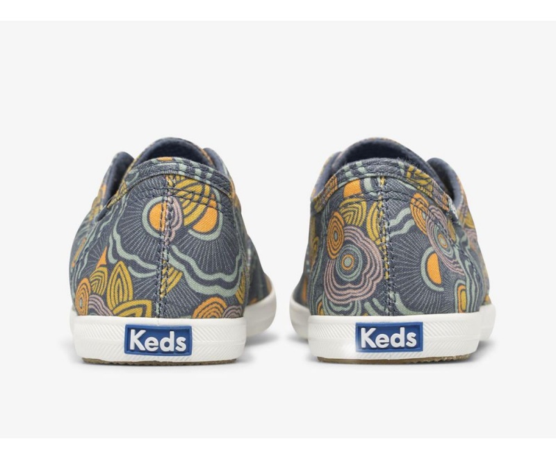 Keds x Organic Cotton Chillax Washable Ripple Twill Navy / Multicolor | 8209-WMCTQ