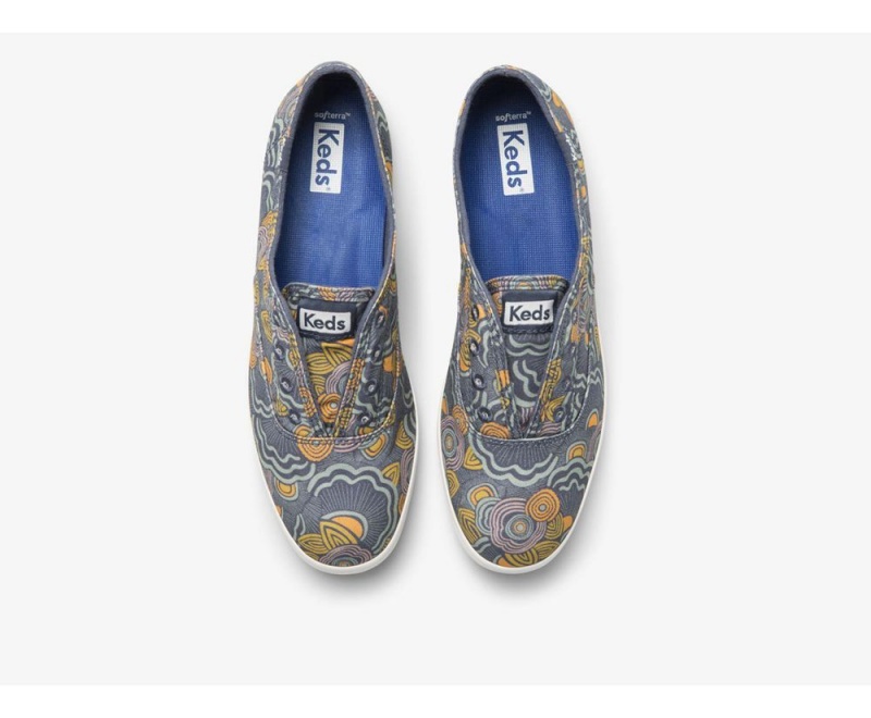 Keds x Organic Cotton Chillax Washable Ripple Twill Navy / Multicolor | 8209-WMCTQ