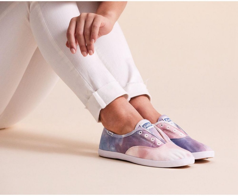 Keds x Organic Cotton Chillax Washable Tie Dye Pink / Blue | 2910-YHQZL