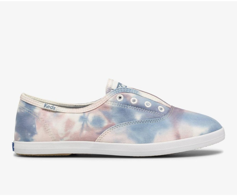 Keds x Organic Cotton Chillax Washable Tie Dye Pink / Blue | 2910-YHQZL