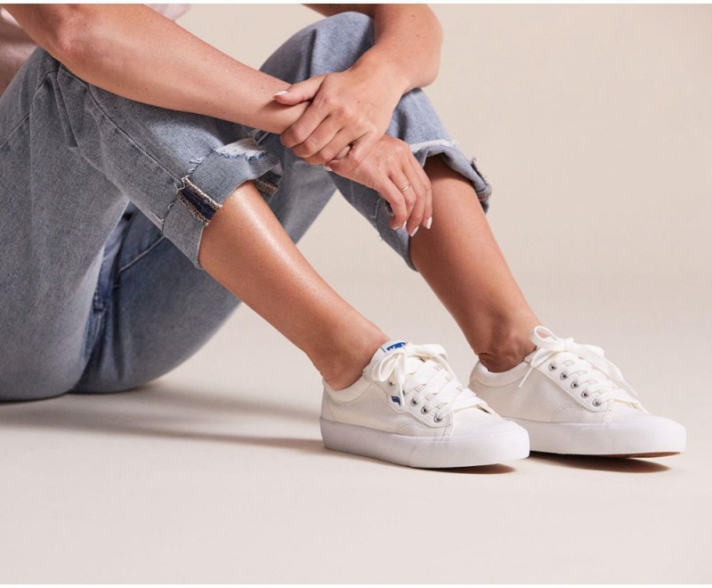 Keds x Organic Cotton Crew Kick 75 White | 0961-ZNMXS