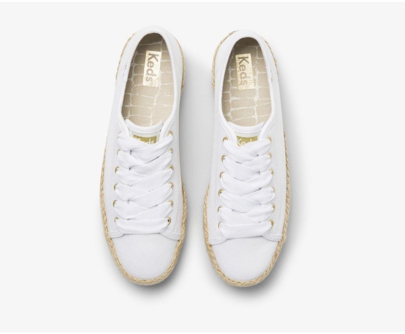 Keds x Organic Cotton Triple Kick Jute White | 4930-GCNFI