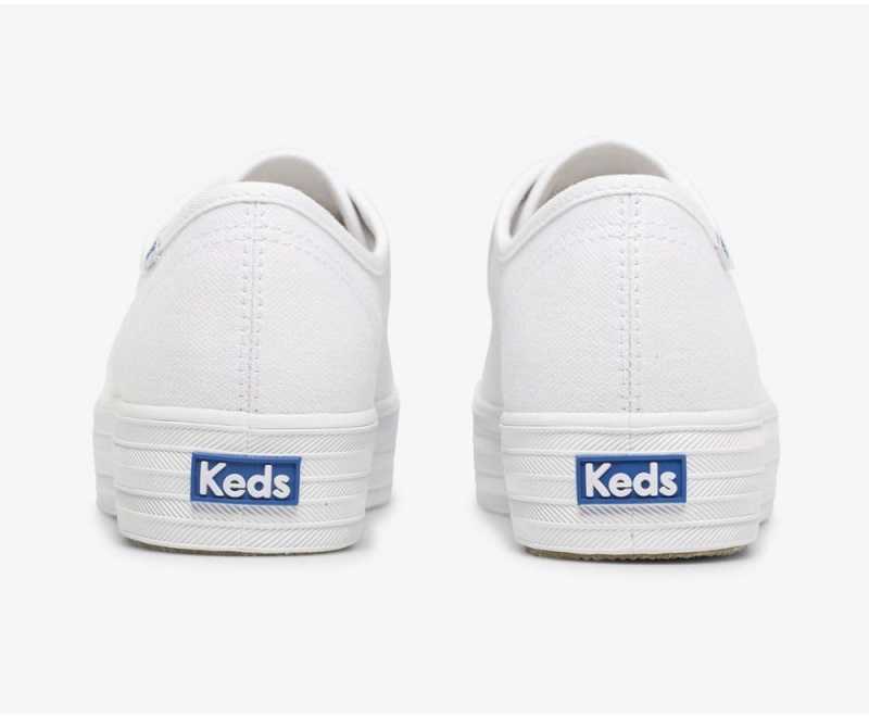 Keds x Organic Cotton Triple Kick White | 5342-GIVJN