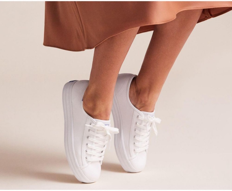 Keds x Organic Cotton Triple Kick White | 5342-GIVJN