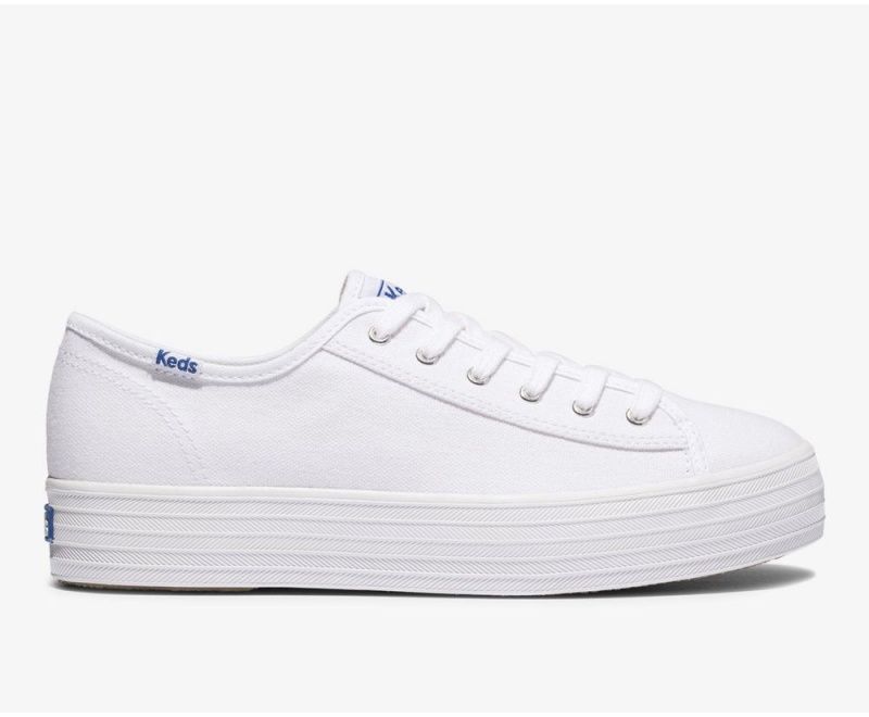 Keds x Organic Cotton Triple Kick White | 5342-GIVJN