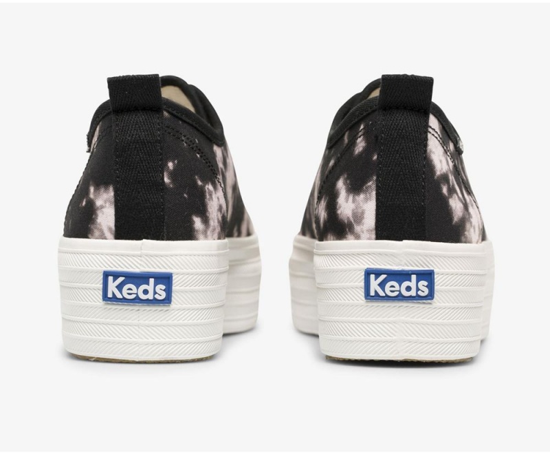 Keds x Organic Cotton Triple Up Tie Dye Black / Purple | 0136-NFUEC