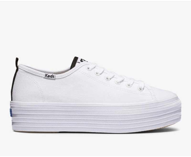 Keds x Organic Cotton Triple Up White | 4839-VGCLB