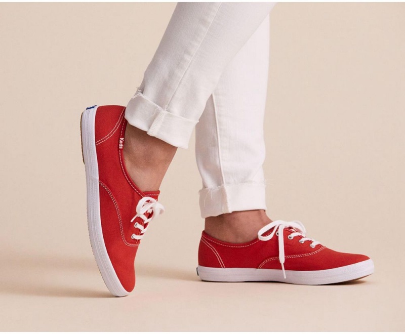 Keds x Organic Cotton Washable Champion Red | 3285-MJNOQ