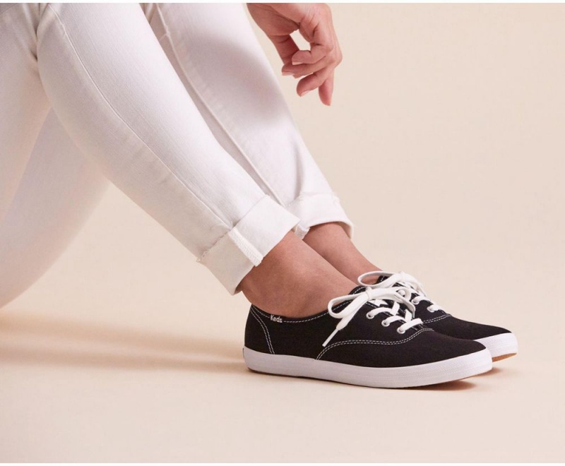 Keds x Organic Cotton Washable Champion Black / White | 5682-KYOAL