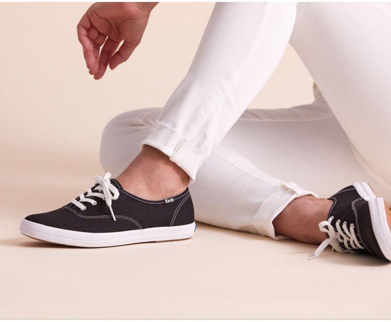 Keds x Organic Cotton Washable Champion Black / White | 5682-KYOAL