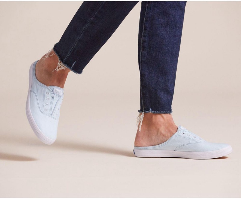 Keds x Organic Cotton Washable Moxie Mule Blue | 0215-GDUPT