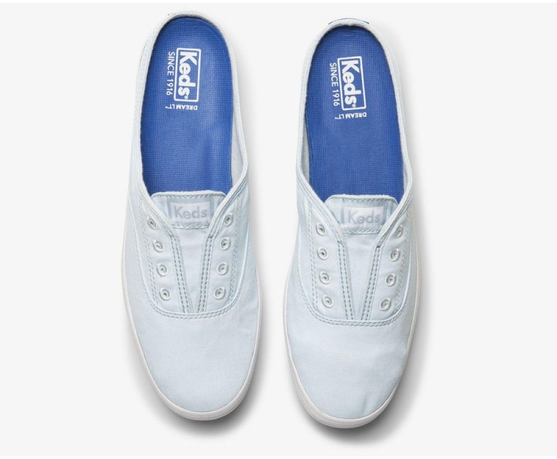 Keds x Organic Cotton Washable Moxie Mule Blue | 0215-GDUPT