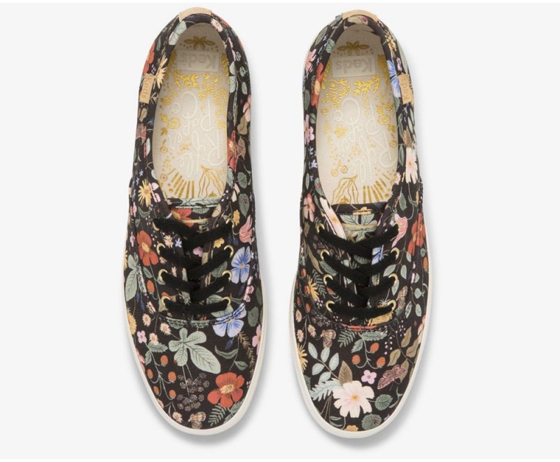 Keds x Rifle Paper Co. Champion Strawberry Fields Black / Multicolor | 0985-SVCAM