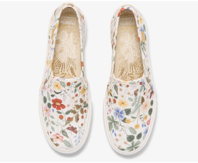 Keds x Rifle Paper Co. Double Decker Strawberry Fields White / Multicolor | 7169-KSJVP