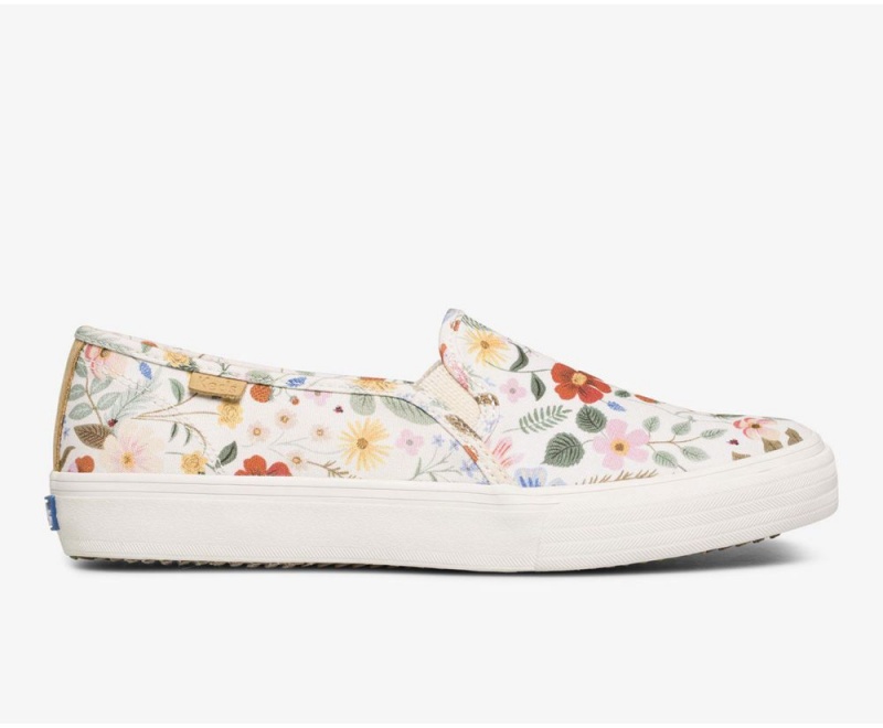 Keds x Rifle Paper Co. Double Decker Strawberry Fields White / Multicolor | 7169-KSJVP