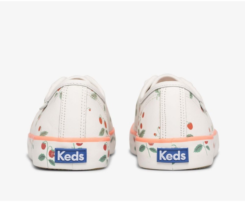 Keds x Rifle Paper Co. Kickstart Mini Strawberries White | 0648-VCMGR